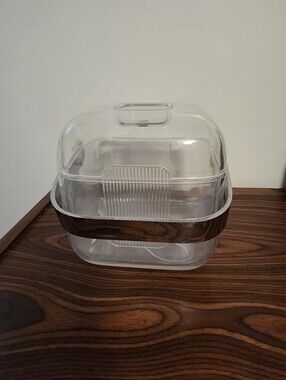 Guzzini clear lucite Amanda ice bucket with insert Ambrogio Pozzi Italy 70s 80s